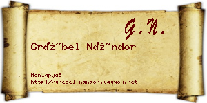 Grébel Nándor névjegykártya